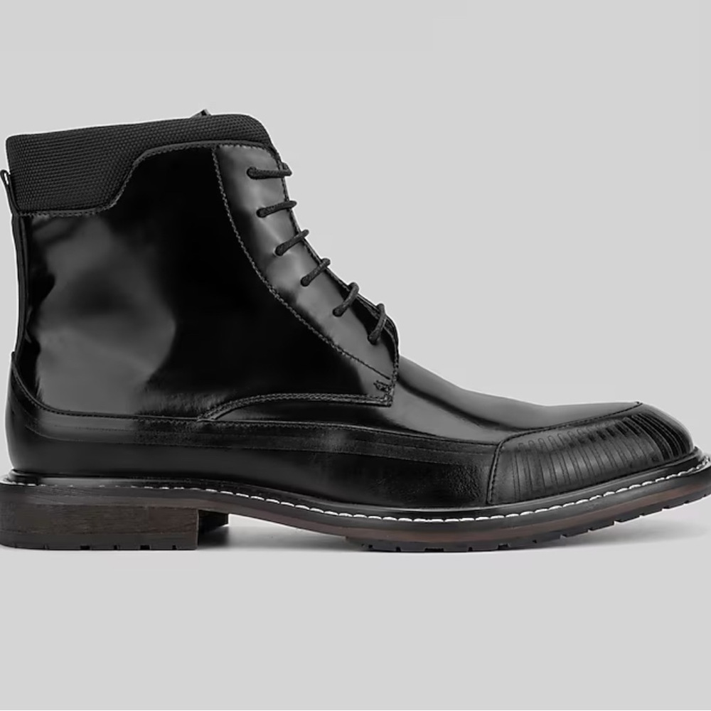 Men’s Moretti Gold Label Black Lace Up Dress Boots